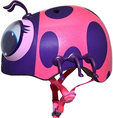 Kids Cartoon Ladybug Bike Helmet – 3D Eyes & Antennae Design – Lightweight Safety Helmet for Ages 3–8 (Adjustable Fit 18.9"–21.3")