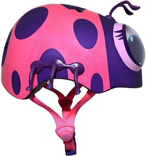 Kids Cartoon Ladybug Bike Helmet – 3D Eyes & Antennae Design – Lightweight Safety Helmet for Ages 3–8 (Adjustable Fit 18.9"–21.3")