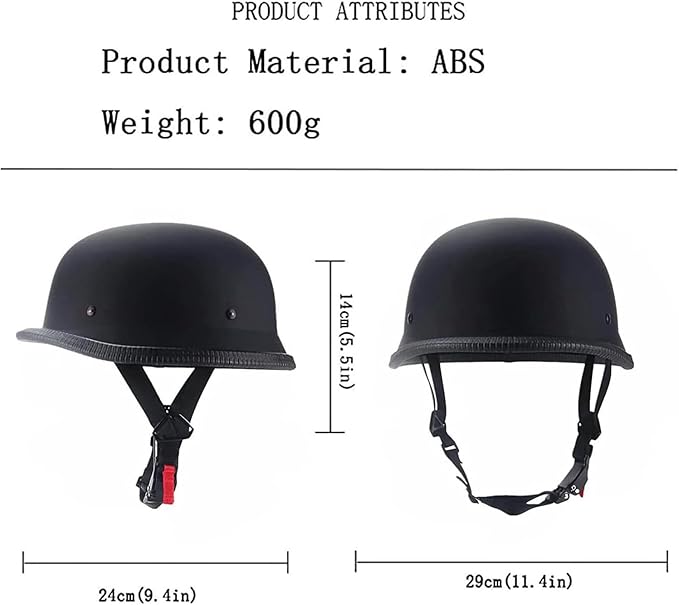 Vintage - Style Black ABS Helmet - Lightweight Protection, Multi - Scene Applicable (Size: 24cm×29cm×14cm, Weight: 600g )