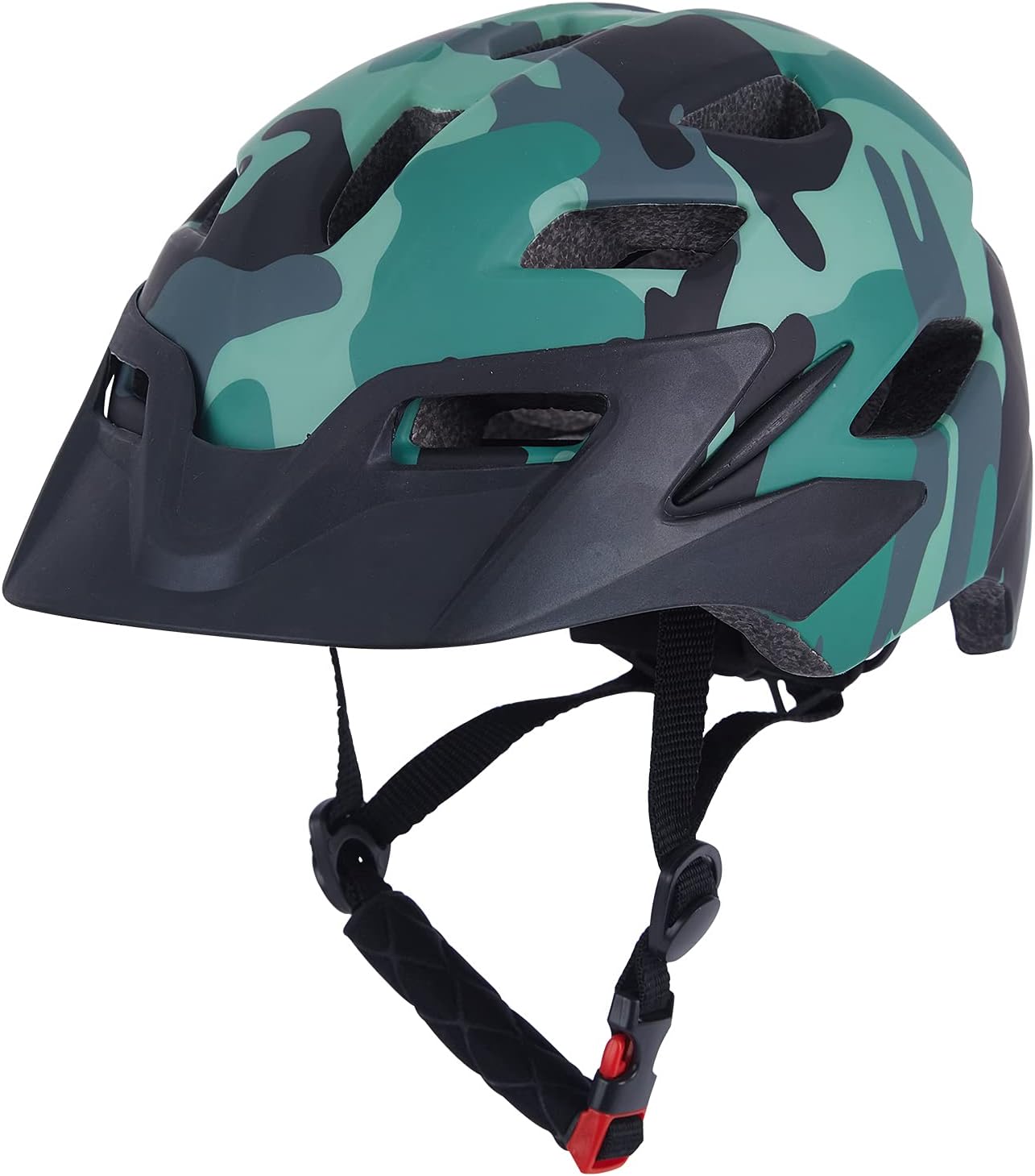 Camouflage Green Mountain Bike Helmet - Multi - Ventilation, Outdoor Bicycle Protective Gear (Fits Head Circumference 54 - 62cm, Lightweight & Impact - Resistant )