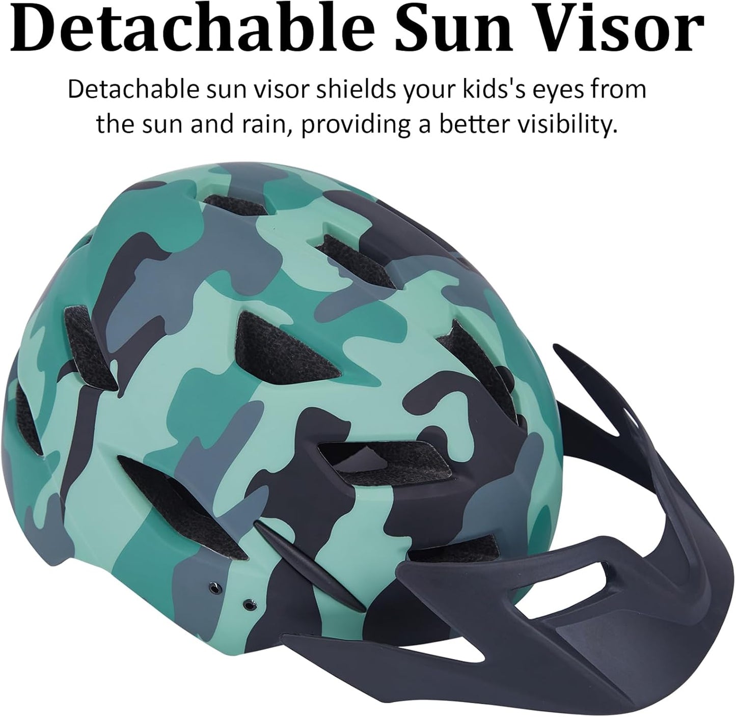Camouflage Green Mountain Bike Helmet - Multi - Ventilation, Outdoor Bicycle Protective Gear (Fits Head Circumference 54 - 62cm, Lightweight & Impact - Resistant )