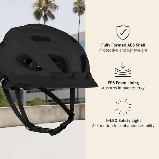 Adjustable Adult Bike Helmet – Lightweight Multi-Sport Safety Helmet with Ventilation for Cycling, Skateboarding, Scooters & More (Unisex, Matte Black)
