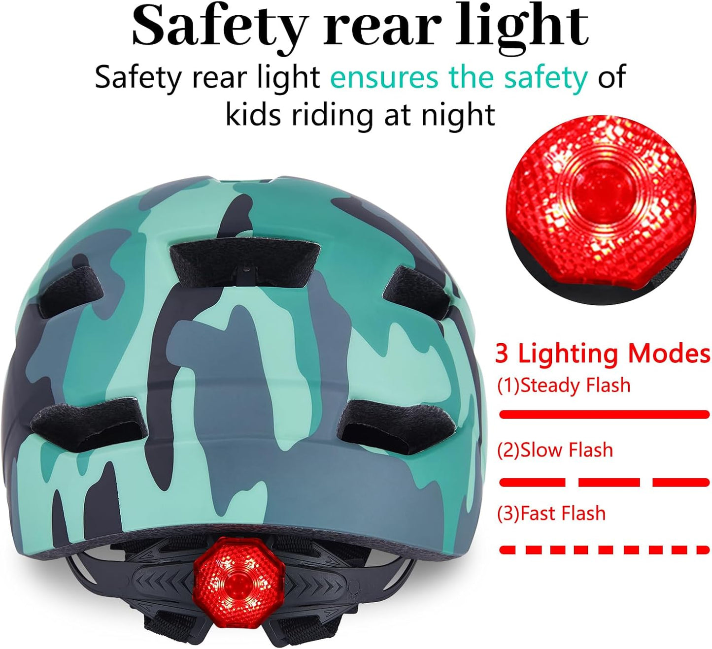 Camouflage Green Mountain Bike Helmet - Multi - Ventilation, Outdoor Bicycle Protective Gear (Fits Head Circumference 54 - 62cm, Lightweight & Impact - Resistant )
