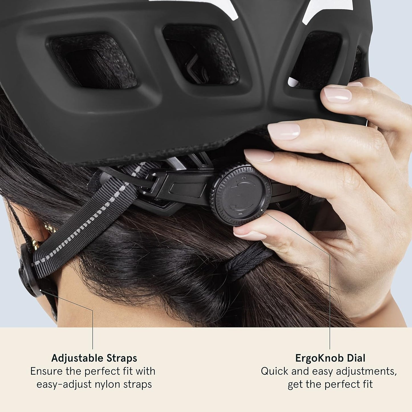 Adjustable Adult Bike Helmet – Lightweight Multi-Sport Safety Helmet with Ventilation for Cycling, Skateboarding, Scooters & More (Unisex, Matte Black)