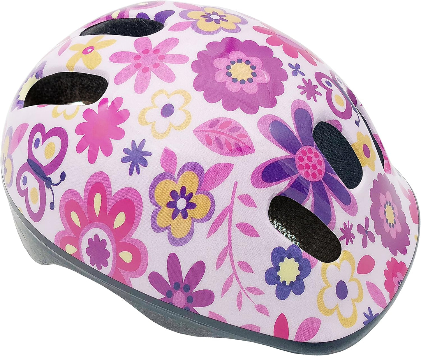 Kids' Flower - Printed Cycling Helmet - Multi - Angle Display, Fits Toddler Head Circumference (Suggested: 48 - 54cm )